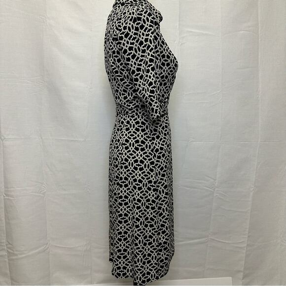 Laundry by Shelli Segal Black and White Geometric Patterned Dress - Size 4 - Picture 11 of 13